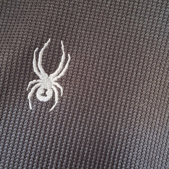 Spyder Black Mens Pullover Softshell Waffle Texture 1/4 Zip Jacket Size L - Picture 4 of 8